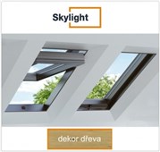 DOBROPLAST - SKYLIGHT plastové střešní okno PVC dezén dřeva 5/7 - 55/78cm